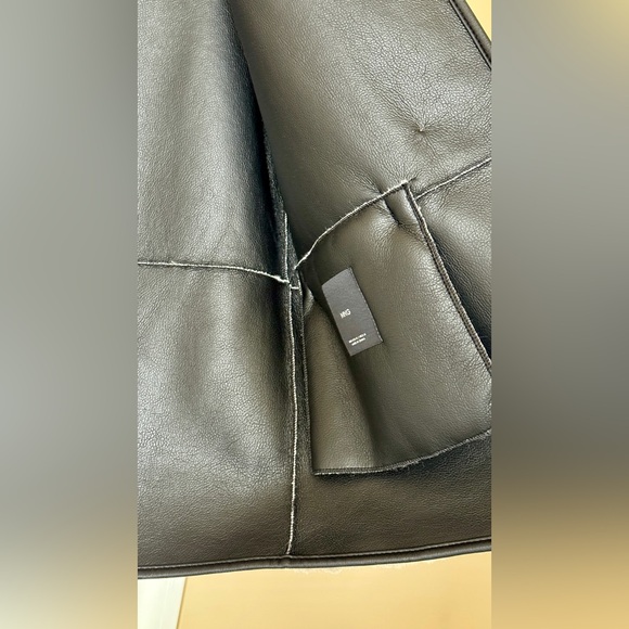 New! Mango Women’s Taupe Faux Shearling Coat - Picture 7 of 7